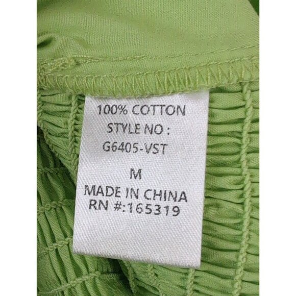 Vestique Cropped One Shoulder Top Womens M Green Ruffle Beachy Resort Glam Vaca - Picture 9 of 12